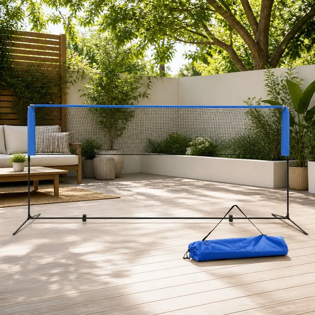 Portable Sports Net Adjustable Height 4m for Badminton Tennis Volleyball with Carry Bag
