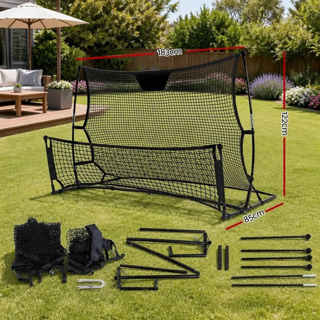 Portable Soccer Rebounder Net 1.8m Lightweight Black Training Goal