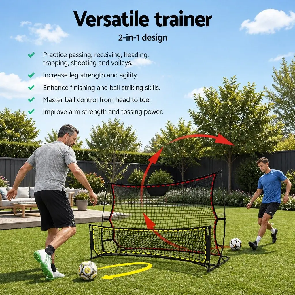 Portable Soccer Rebounder Net 1.8m Lightweight Black Training Goal