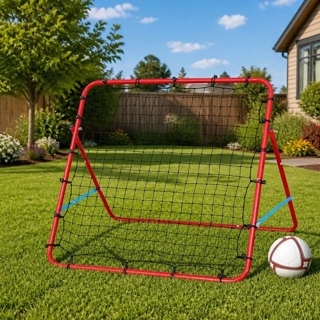 Portable Rebound Net Training Aid Soccer Baseball Football 100 x 81 x 100 cm Red