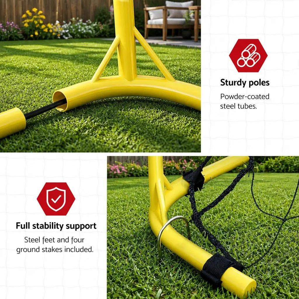 Portable Soccer Goal Net Sturdy Frame 2.4m