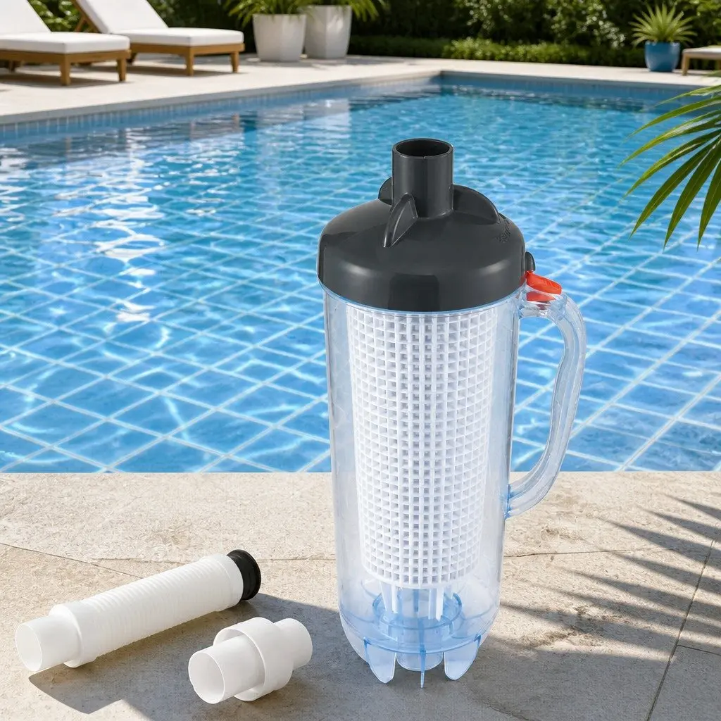 Pool Leaf Canister Cleaner Suction Catcher In-ground Swimming Pools Universal