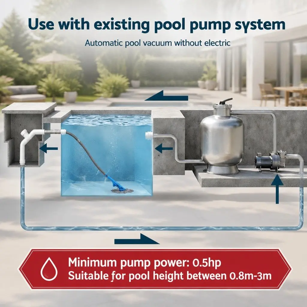 Automatic Pool Vacuum Cleaner Floor Wall Climbing System Above Ground In-Ground