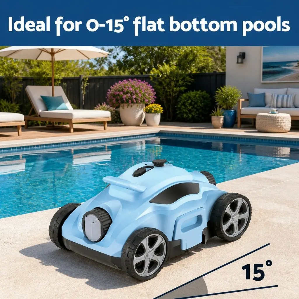 Robotic Pool Cleaner Cordless Smart Cleaning Technology Blue 42cm x 28.5cm x 23cm