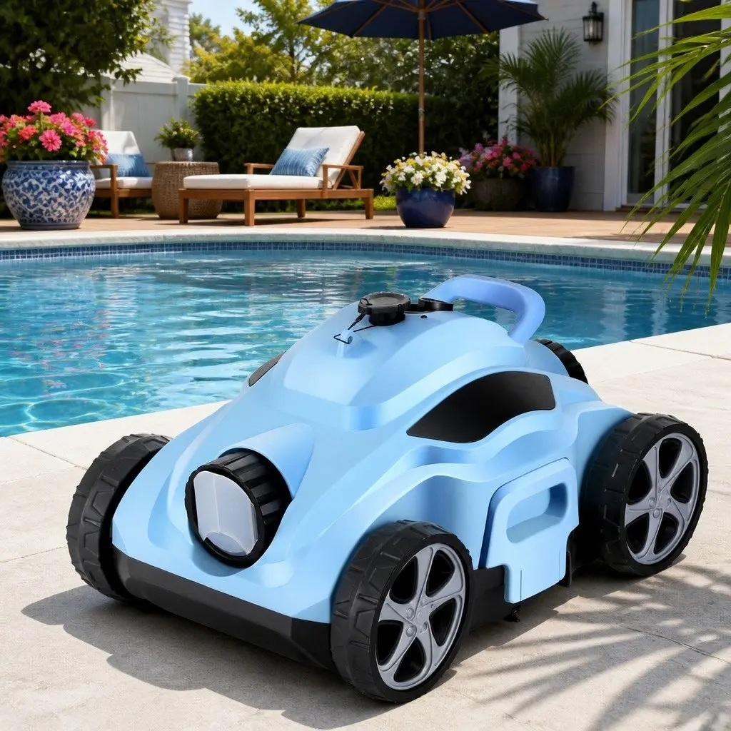 Robotic Pool Cleaner Cordless Smart Cleaning Technology Blue 42cm x 28.5cm x 23cm
