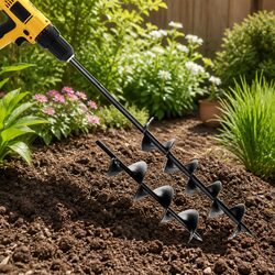 Power Garden Spiral Auger Hole Digger Earth Drill Bit 75mm Dia Outdoor Drilling