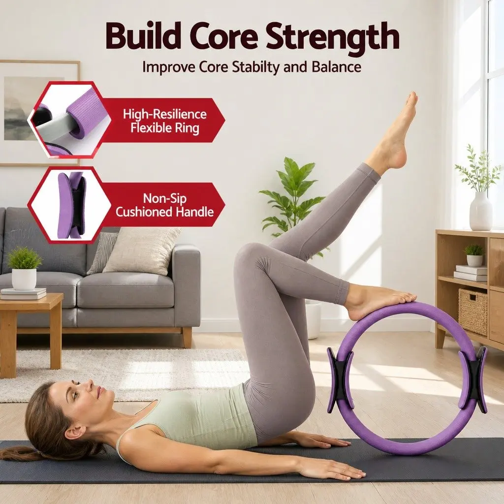 Pilates Ring Set 34cm Pilates Ring 25cm Mini Yoga Ball Resistance Bands Home Workout Equipment