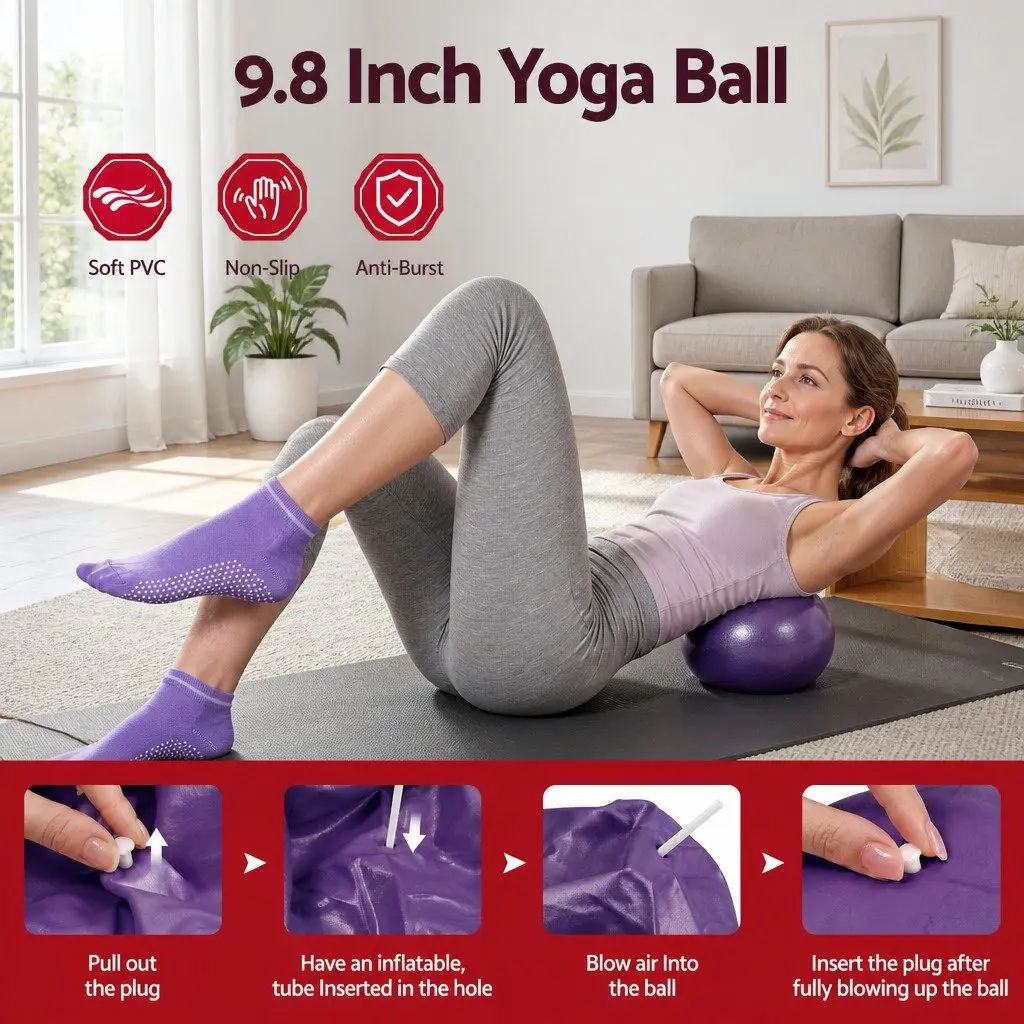 Pilates Ring Set 34cm Pilates Ring 25cm Mini Yoga Ball Resistance Bands Home Workout Equipment