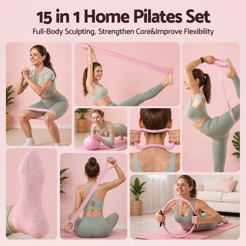 15-Piece Pilates Kit for Fitness Success