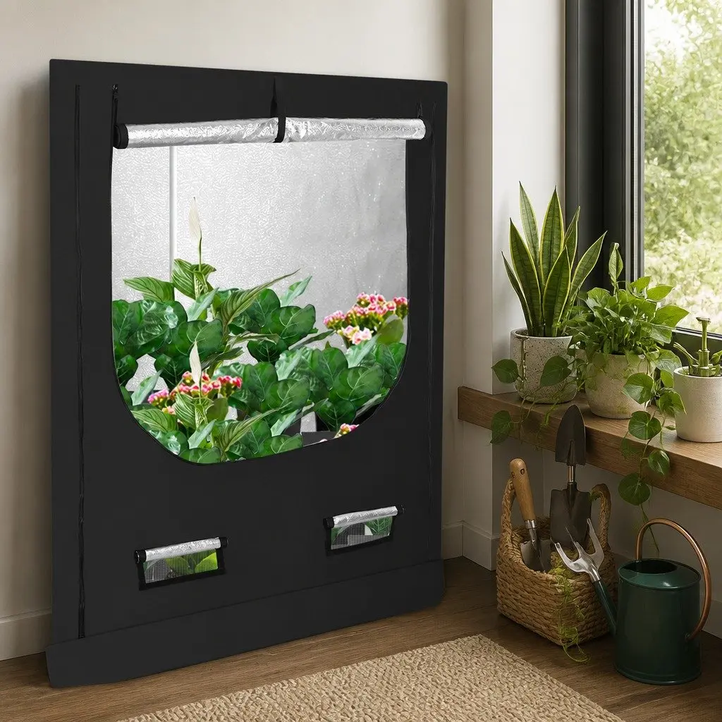 Indoor Grow Tent Hydroponics System Steel Frame 600D Oxford Cloth 100cm x 100cm x 142cm