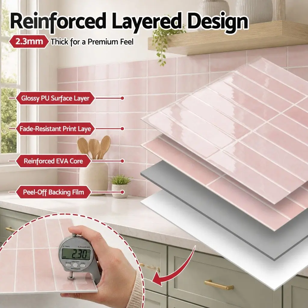 Pink 3D Wall Tiles