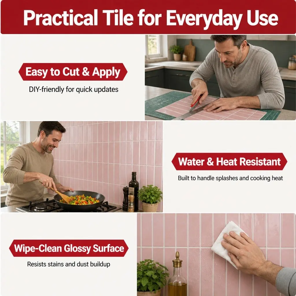 Pink 3D Wall Tiles