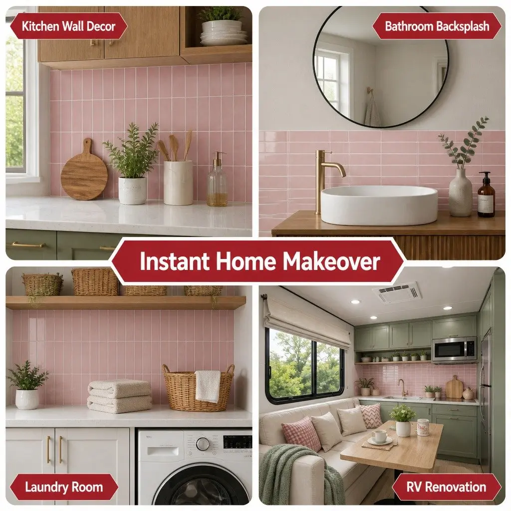 Pink 3D Wall Tiles