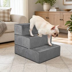 Pet Stairs 3 Steps Portable Adjustable Medium Ramp Climbing Helper Dogs Cats