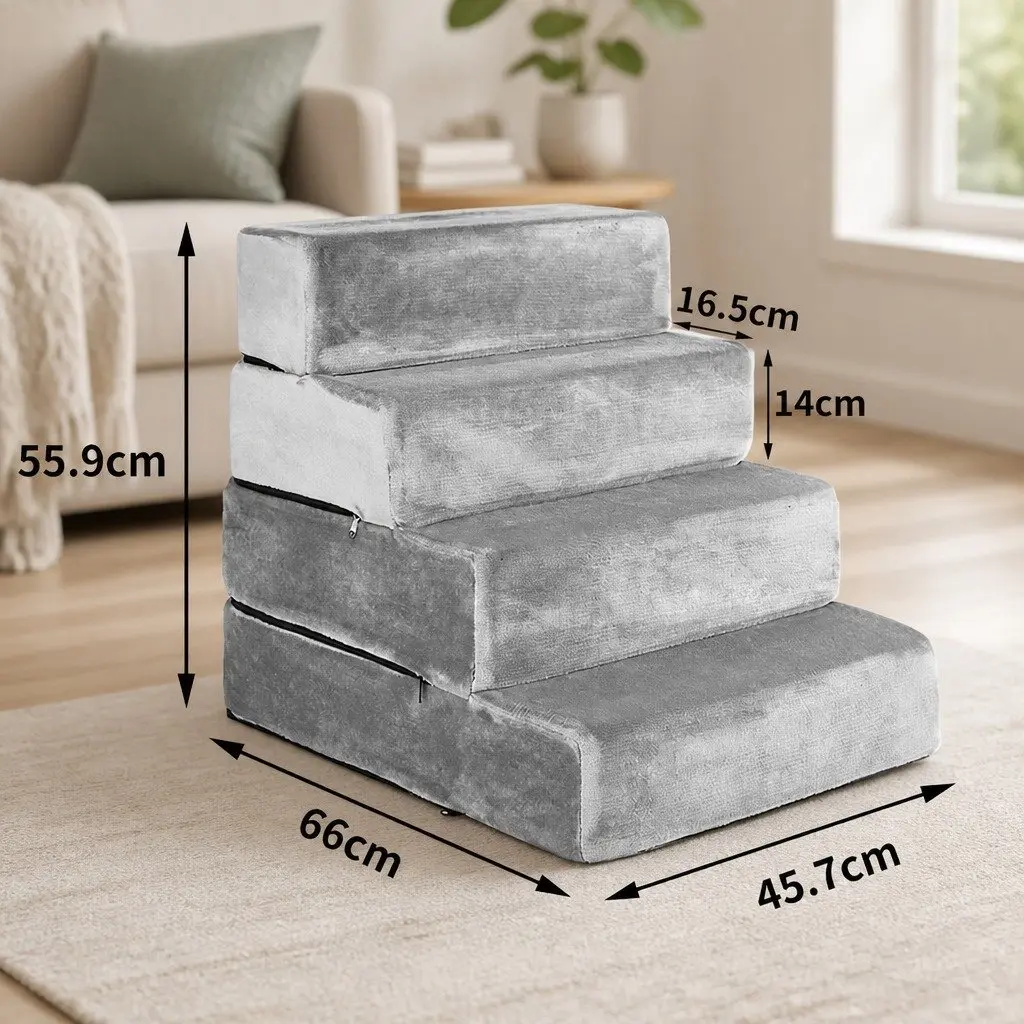 Pet Stairs 4 Step Ramp Portable X-Large Dog Cat Climbing Adjustable Height