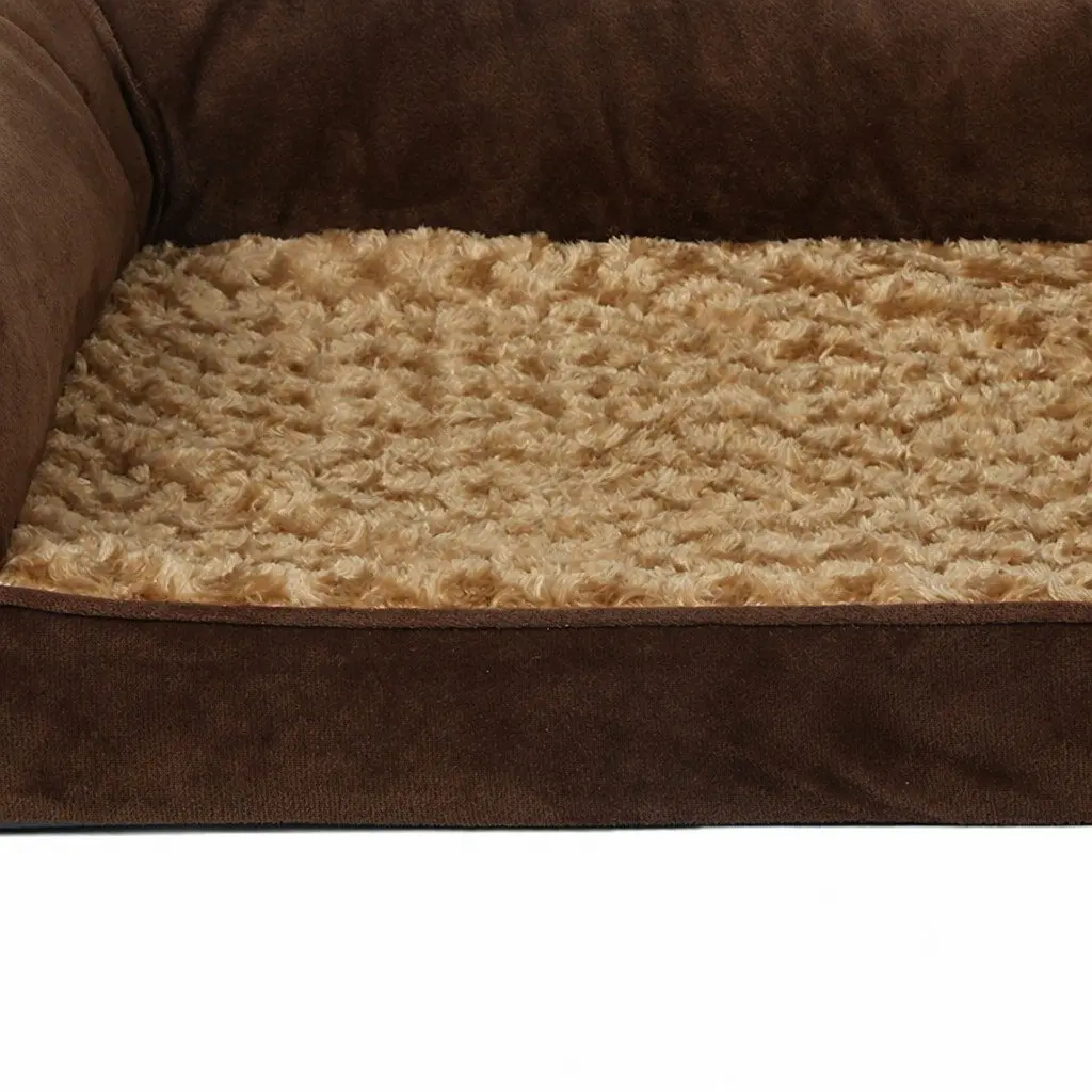 Orthopedic Pet Bed Memory Foam Removable Washable Cover Brown 76cm x 51cm x 19cm