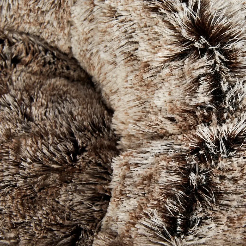 Pet Bed Donut Shaped Calming Large Plush Cushion
