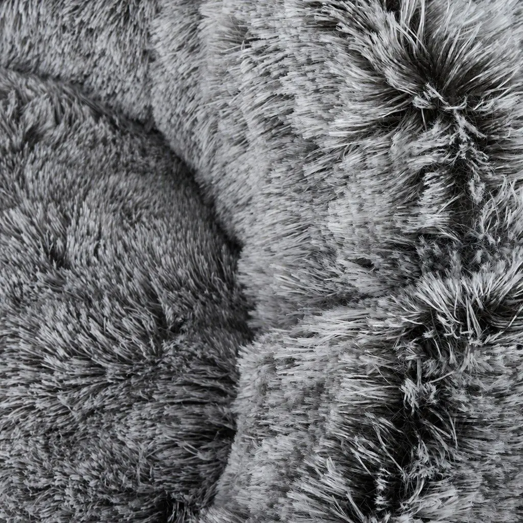 Pet Bed Donut Nest Calming Large Plush Cushion Non-slip Bottom 110cm x 90cm x 25cm