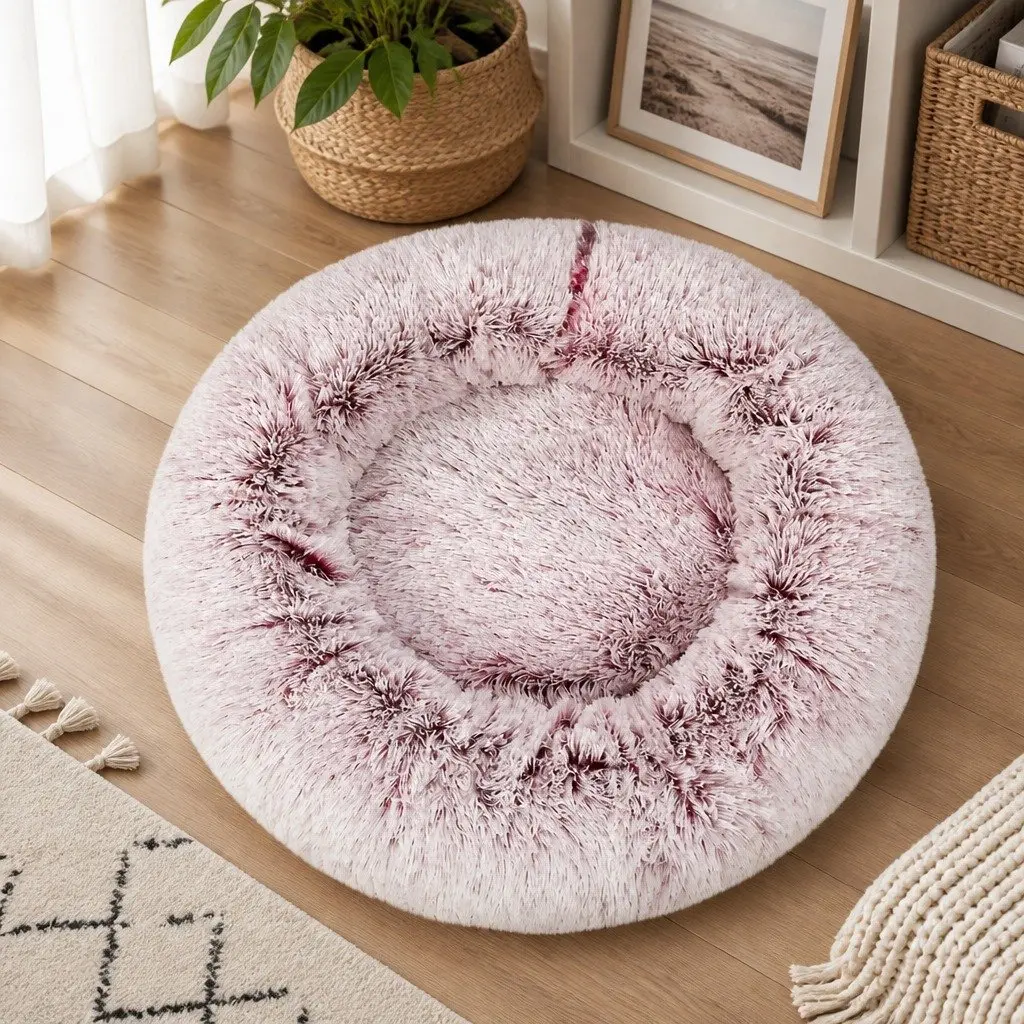 Dog Calming Bed Removable Cover XX-Large Pink Replacement Pet Bed Cover