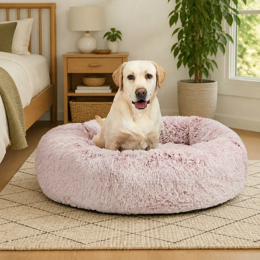 Dog Calming Bed Removable Cover XX-Large Pink Replacement Pet Bed Cover
