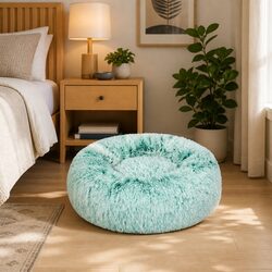 Friendly Teal Dog Calming Bed Cover for Your Pet’s Comfort