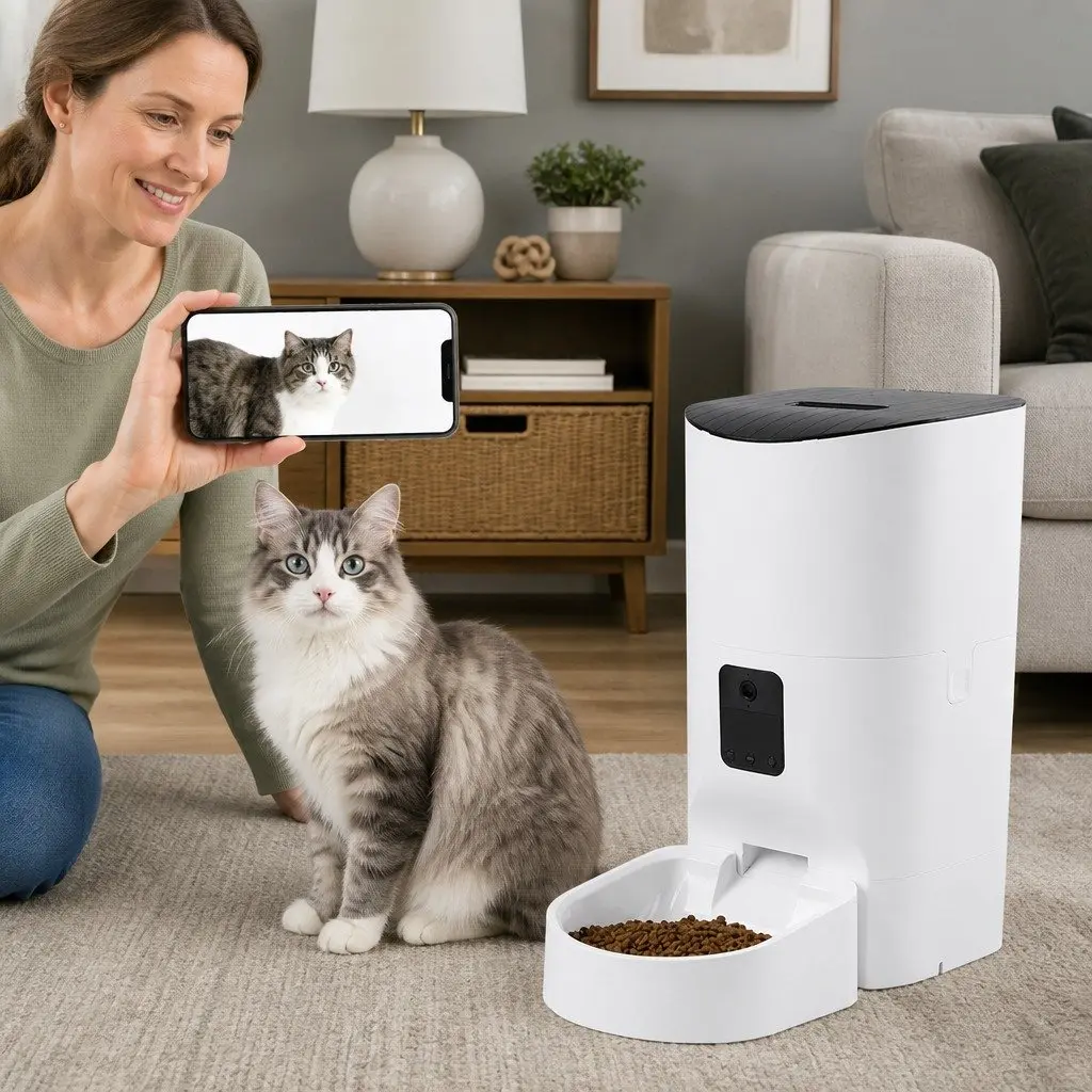 Automatic Pet Feeder with Camera 9L Smart Remote Control for Dog Cat