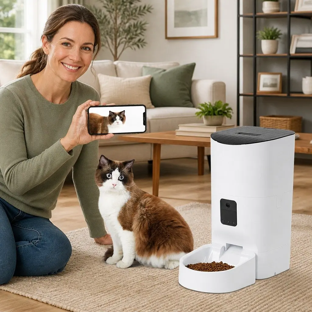Automatic Pet Feeder with Camera 9L Smart Remote Control for Dog Cat