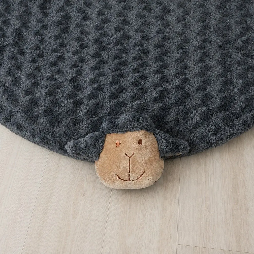Pet Bed Cat Dog Calming Cushion Large Squeaky Toys Plush Charcoal Grey