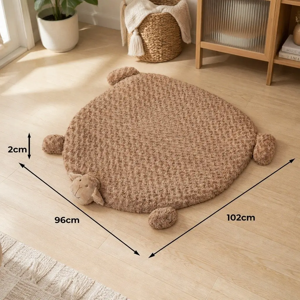 Pet Bed Cushion Dog Cat Calming Sleeping Mat with Corner Squeaky Toys Large