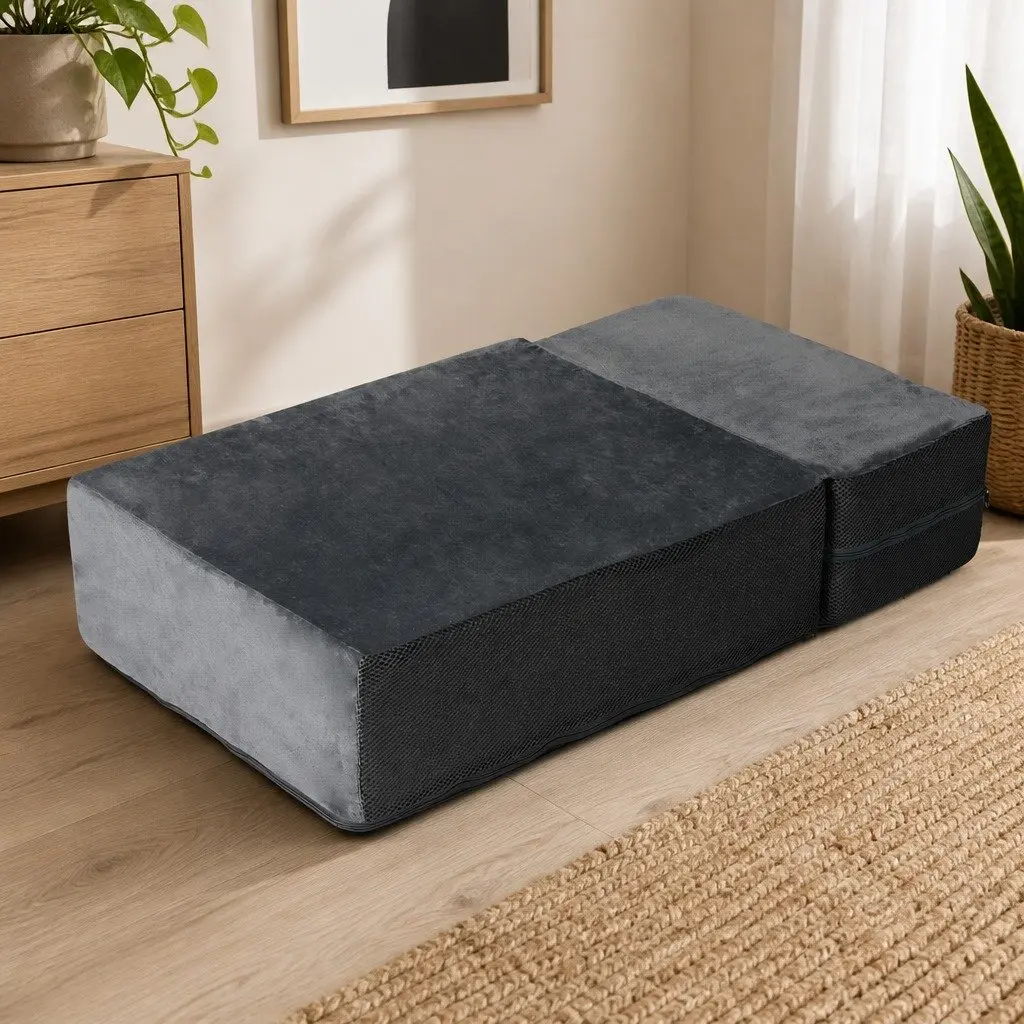 Pet Stairs Adjustable Height Anti-Slip Foam Grey 3 Steps 4 Steps