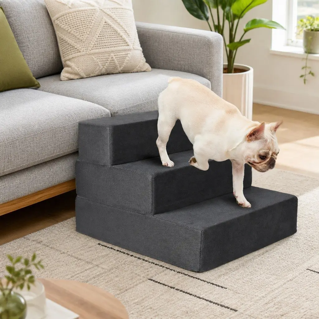 Pet Stairs Adjustable Height Multi-Steps Anti-Slip Climb Helper