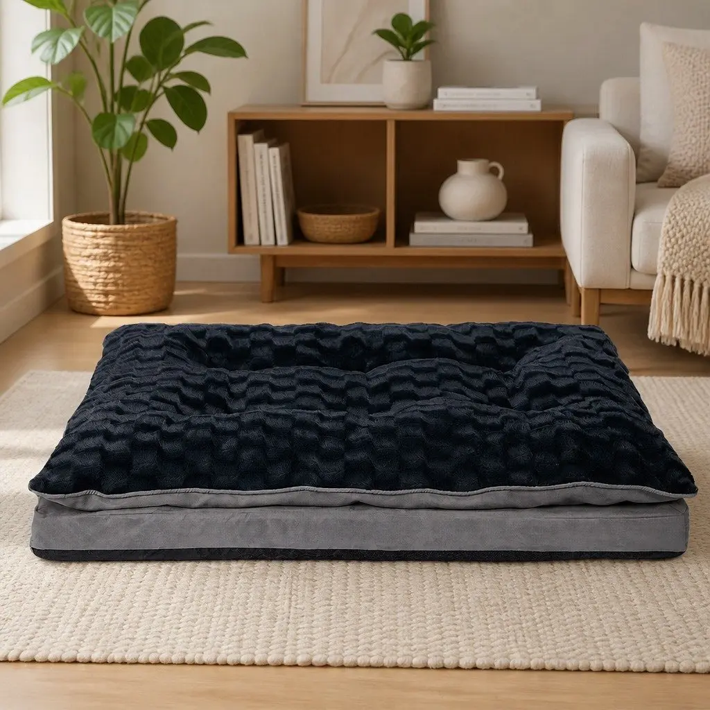 Pet Bed Large Calming Mattress Memory Foam Plush Soft Comfortable Dog Cat Rest