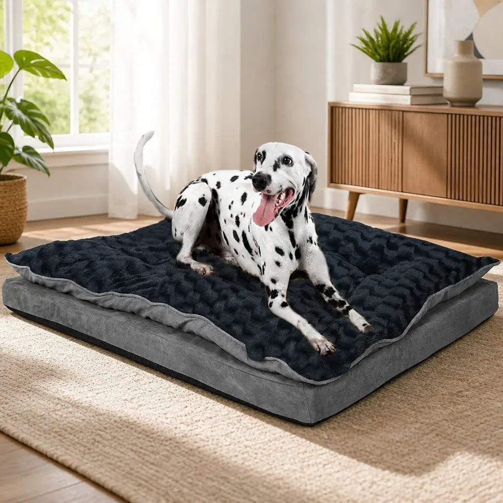Pet Bed Large Calming Mattress Memory Foam Plush Soft Comfortable Dog Cat Rest
