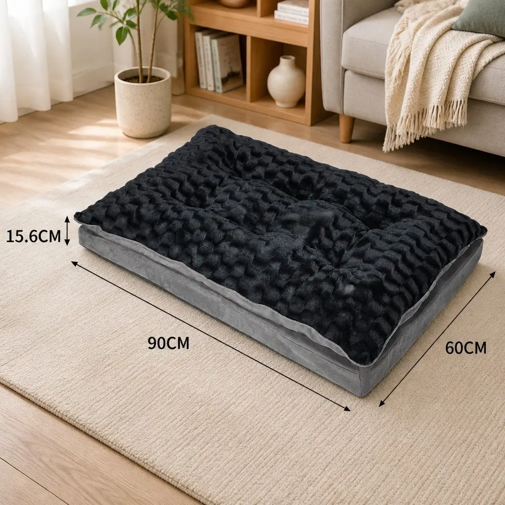 Pet Mattress Memory Foam Calming Bed Medium Size Grey Washable Cover