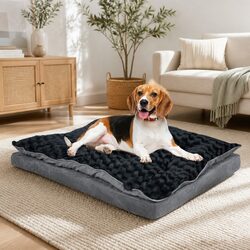 Dog Calming Bed Pillow Top Pet Mattress Memory Foam Small Grey Washable