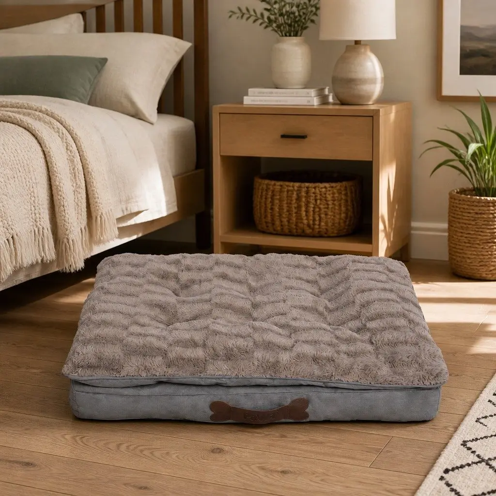 Dog Calming Bed XL Warm Soft Plush Comfy Pet Sleeping Mat Washable Cover