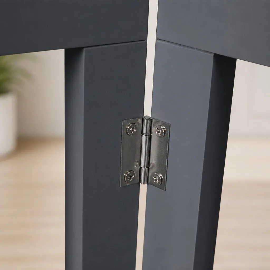 Wooden Pet Gate Foldable Free Standing Indoor Barrier Safety Grey 139cm x 60.5cm x 1.8cm