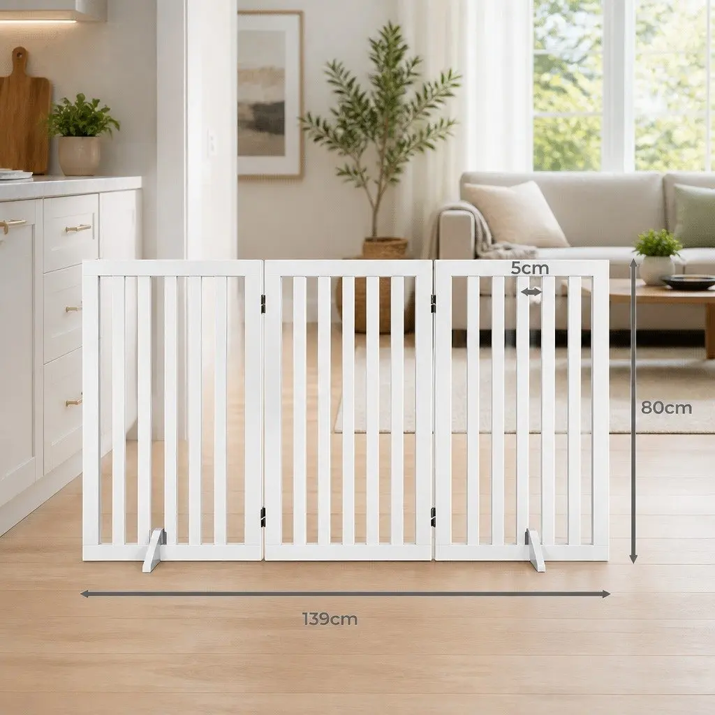 Wooden Pet Gate Foldable Free Standing Indoor Outdoor Playpen 3 Panel 4 Panel 6 Panel