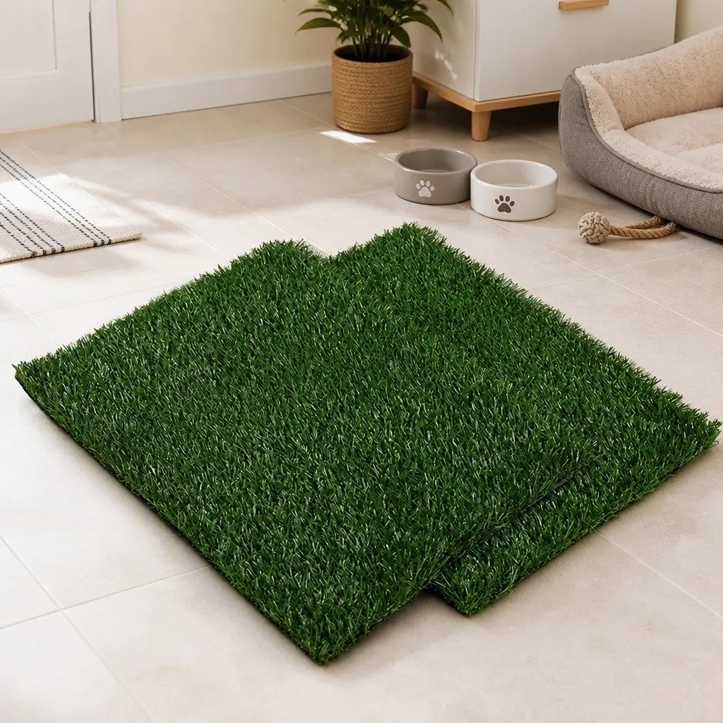 Indoor Dog Potty Training Grass Mat System with Drainage Tray 59cm x 46cm