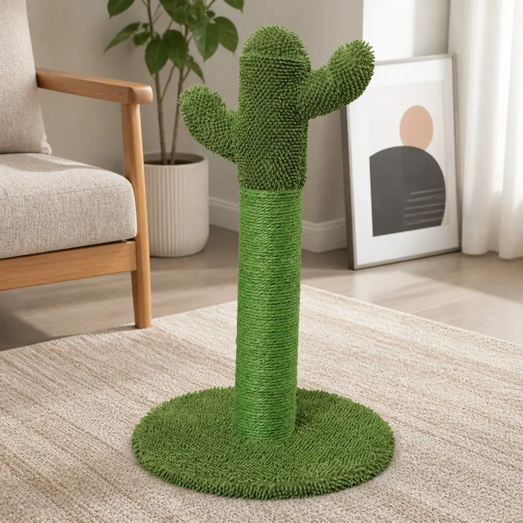 Cactus Cat Scratching Tree Post Pole Sisal Rope Climbing Toy Home Décor Kitten