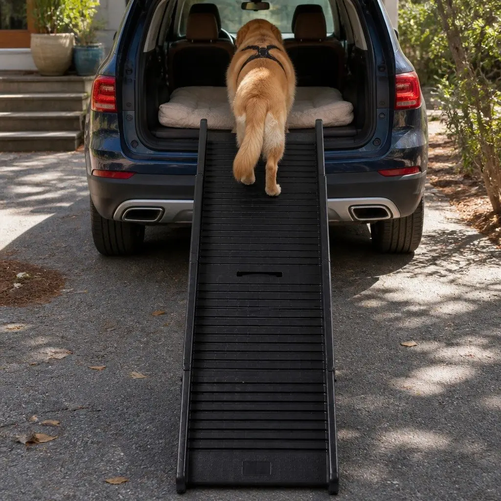 Foldable Pet Ramp Lightweight Non-Slip Safety Latch 40.5cm x 152cm