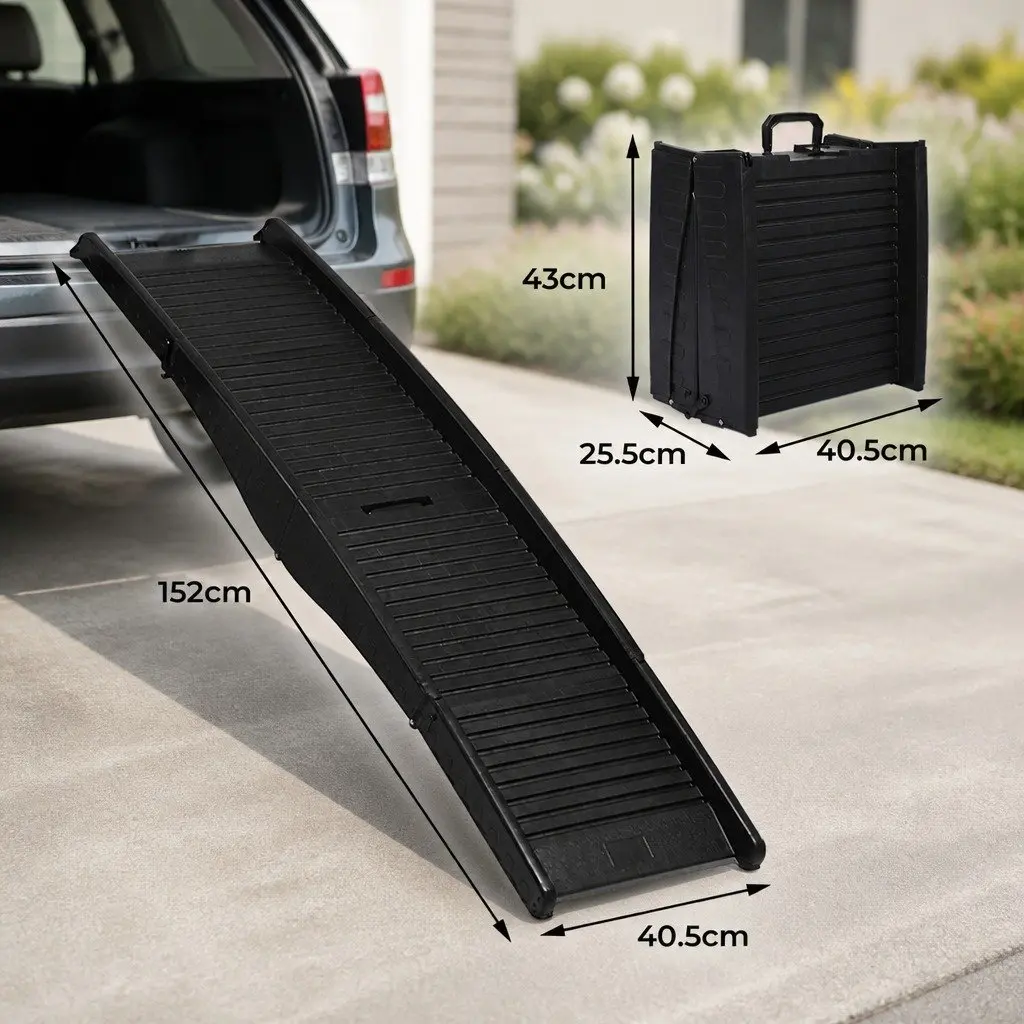 Foldable Pet Ramp Lightweight Non-Slip Safety Latch 40.5cm x 152cm