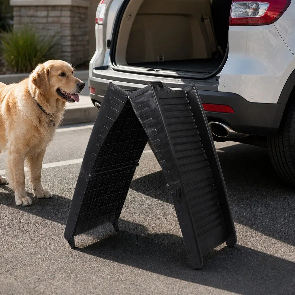 Foldable Pet Ramp Lightweight Non-Slip Safety Latch 40.5cm x 152cm