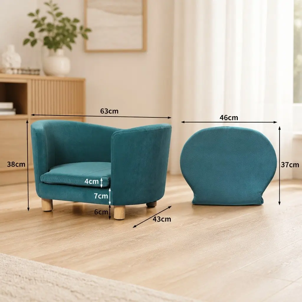 Pet Sofa Bed Dog Cat Lounge Elevated Couch Modern Design Blue Furniture