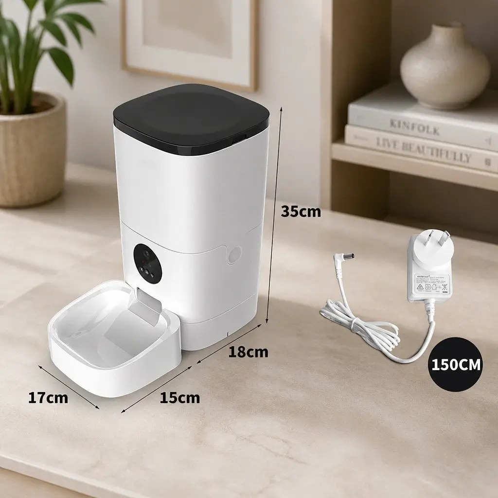 Pet Automatic Feeder 6L with HD Camera Two-Way Audio WiFi App Control