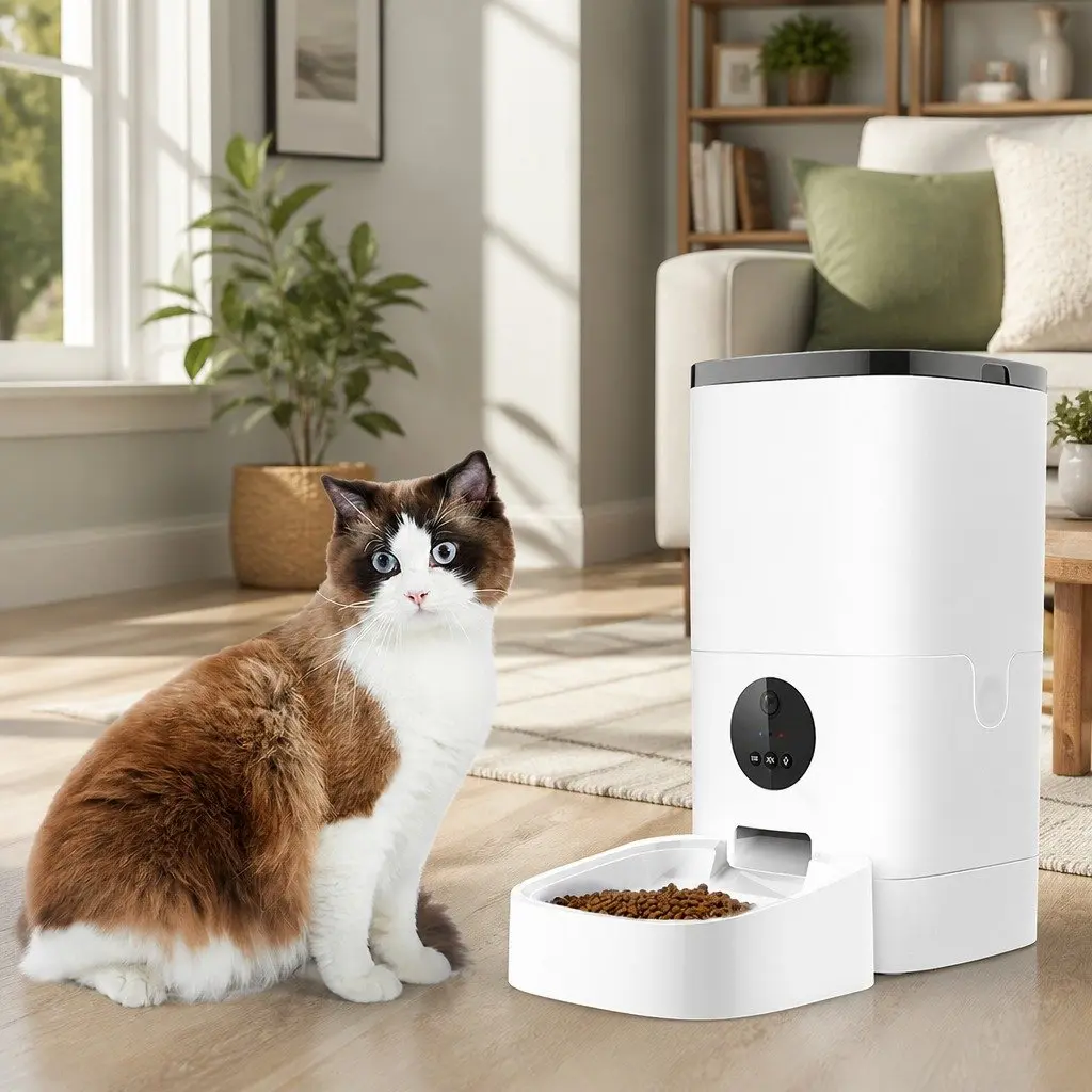 Pet Automatic Feeder 6L with HD Camera Two-Way Audio WiFi App Control