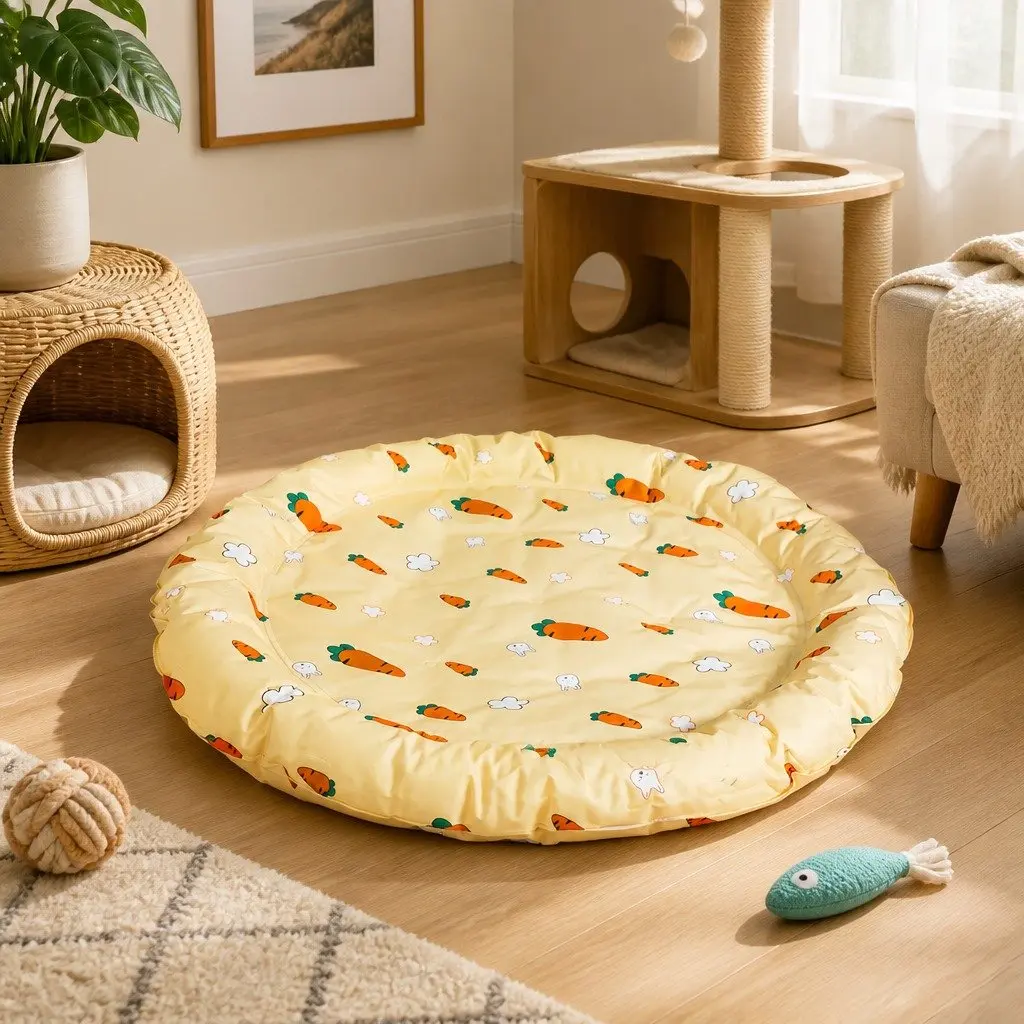 Large Self-Cooling Gel Mat for Pets Lightweight Portable Bolster Bed