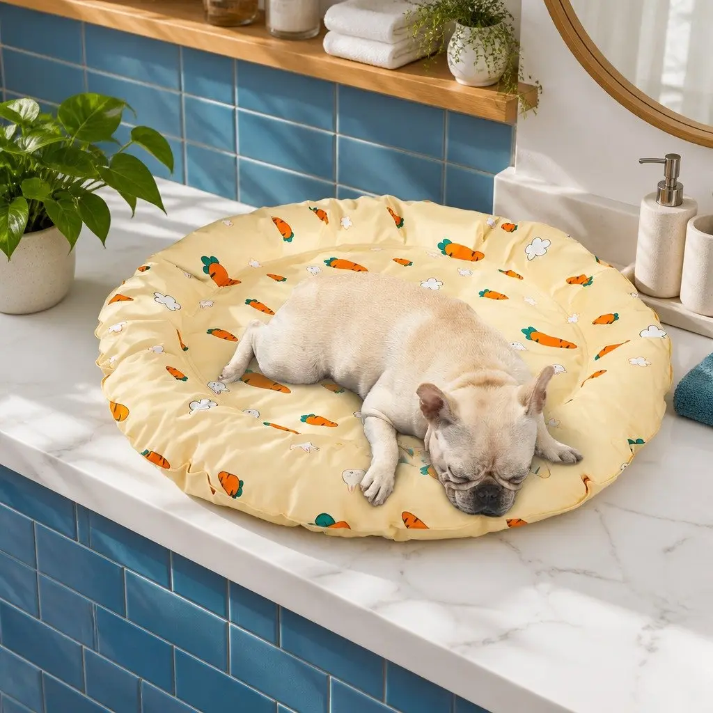 Large Self-Cooling Gel Mat for Pets Lightweight Portable Bolster Bed