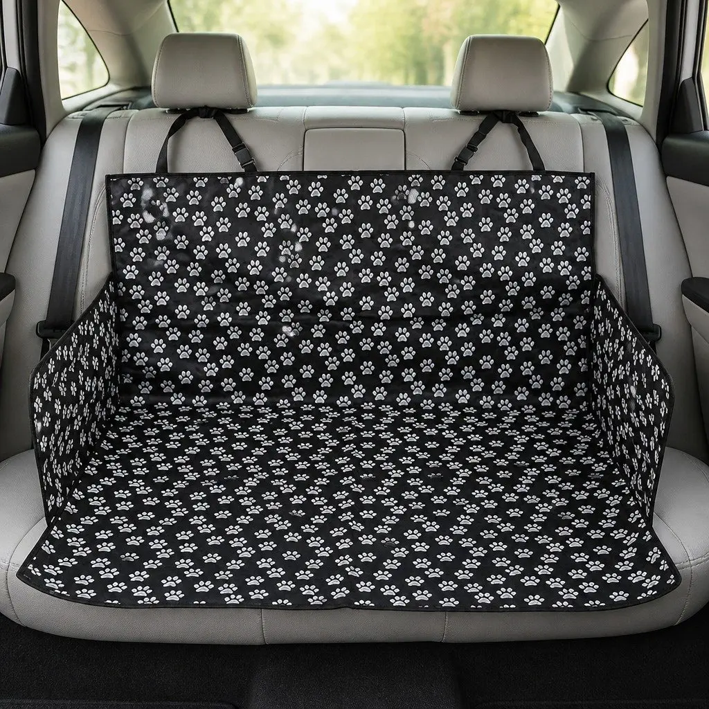 Car Seat Hammock Cover Waterproof Oxford Fabric Non-Slip Anti-Skid 105cm x 155cm Black