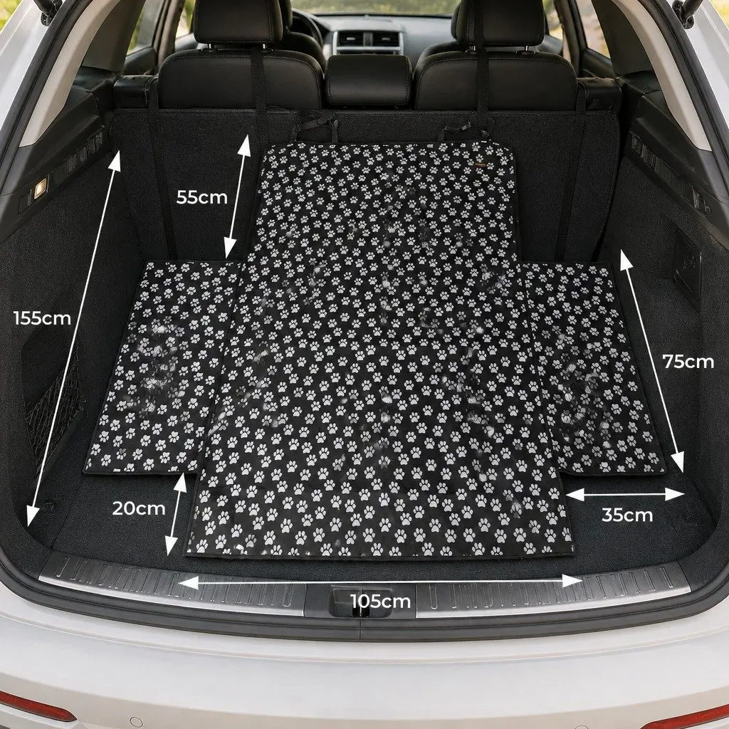 Car Seat Hammock Cover Waterproof Oxford Fabric Non-Slip Anti-Skid 105cm x 155cm Black